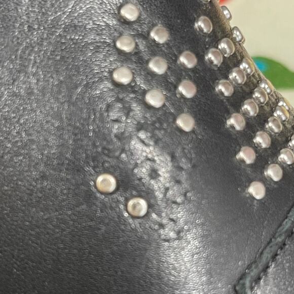 See By Chloe Black Silver Studded Booties 38/7.5 - Picture 12 of 14